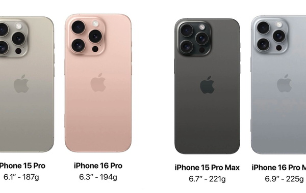 iPhone 16 Pro/Pro Max có thể nặng hơn iPhone 15 Pro/Pro Max, nhưng bù lại có màn hình lớn hơn và nhiều nâng cấp đáng giá