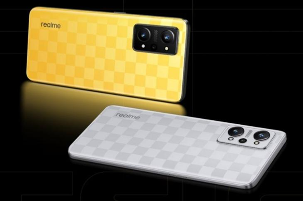 Realme Q5 Pro màu caro vàng độc đáo, và màu bạc trẻ trung.